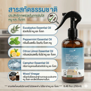 Green Wish's Rat & Gecko Repellent Spray สเปรย์ไล่หนู จิ้งจก ปกป้องบ้านสะอาดปราศจากสัตว์กวนใจ สูตรออร์แกนิค ปลอดภัย