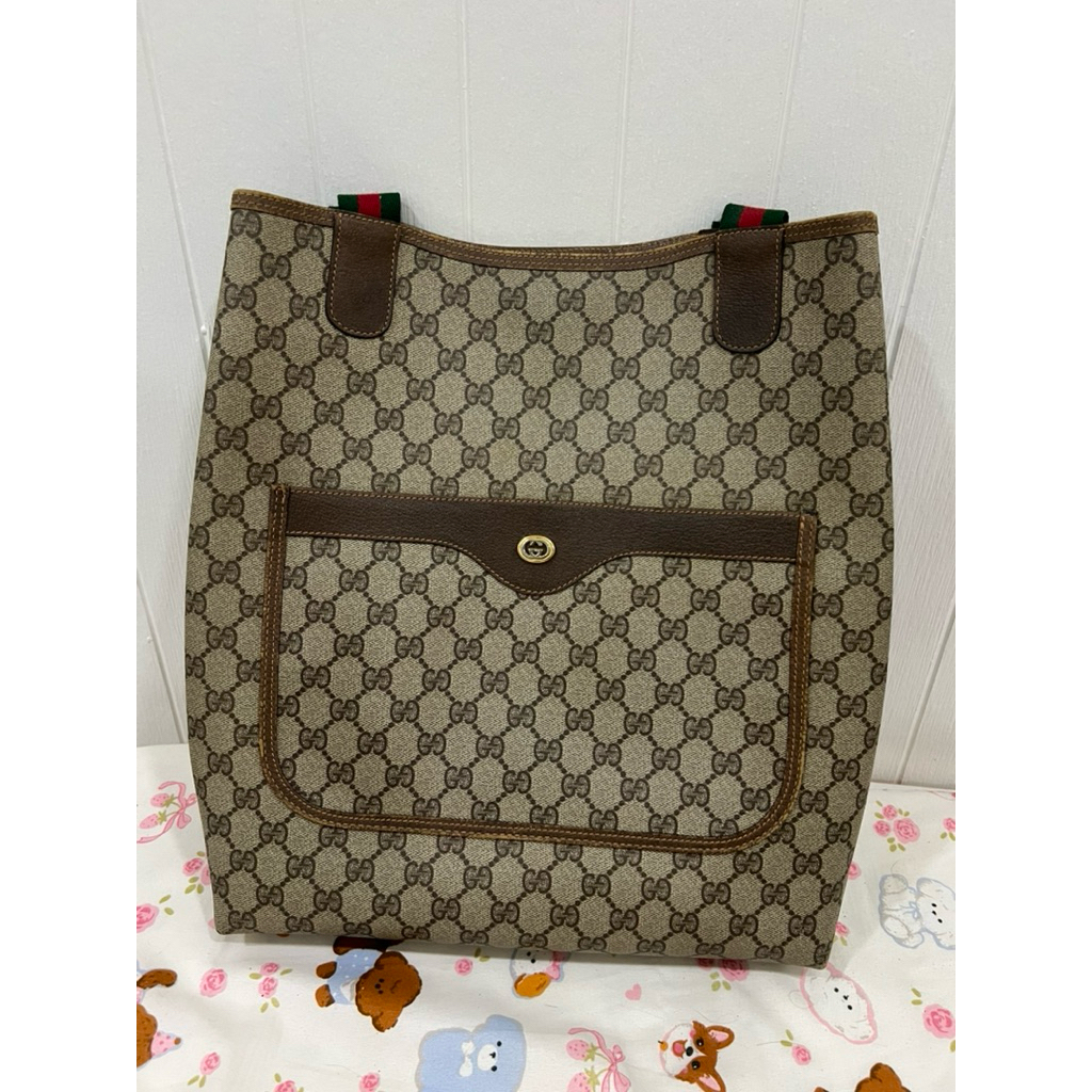 gucci tote bag cherry line used ของแท้100000%
