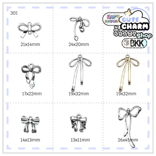 HasuEquipment 1 ชิ้น Ribbon Charm จี้โบว์ จี้น่ารัก อะไหล่เครื่องประดับ จี้สร้อยคอ Hasu equipment [Charm]