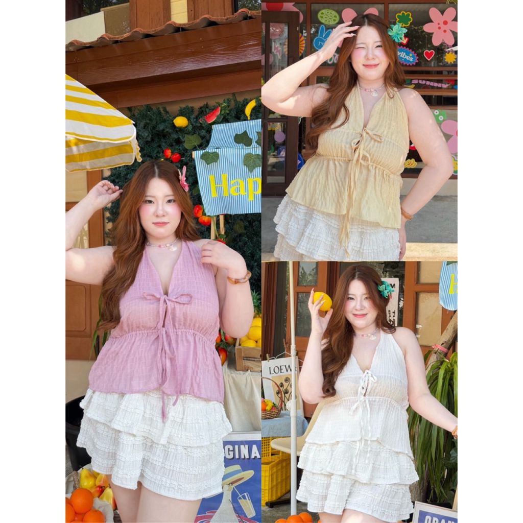 สายเดี่ยวคล้องคอ เสื้อสายเดี่ยว อก38-52นิ้ว ฟรีไซซ์ Jira Chubby