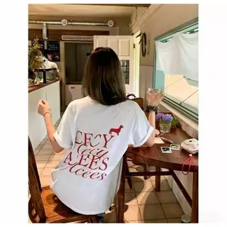 A031เสื้อยือคอตตอนสไตล์เกาหลีลายตัวหนังสือคูลๆเท่ๆ【ส่งจากไทย】📞