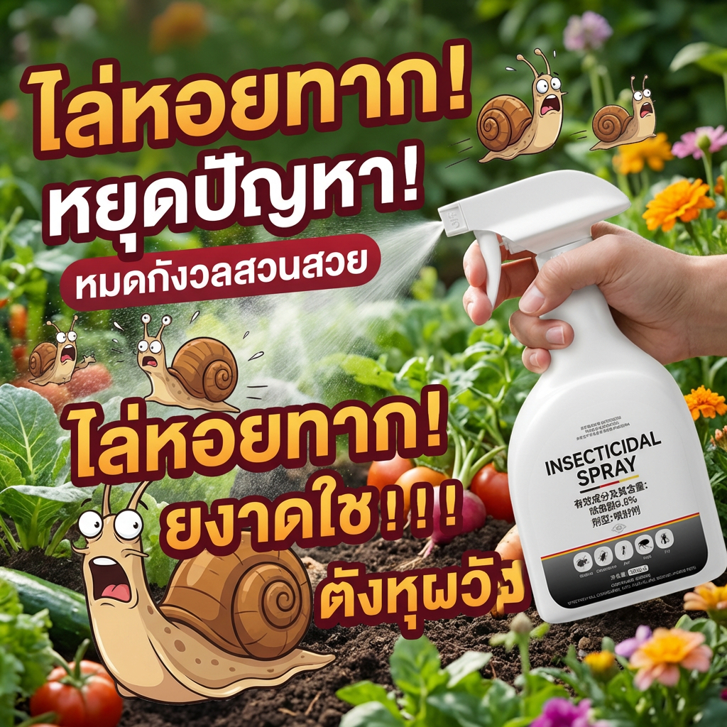 หอยทากเห็นแล้ว หันหลังหนีเลย! TIA ยาฆ่าหอยทาก กำจัดหอยทาก สเปรย์ฆ่าหอยทาก ไม่ทำร้ายผัก 500ml