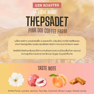 GEN Roaster เมล็ดกาแฟ Thepsadet เทพเสด็จ Pink Doi Coffee พี่ฝน Process Semi Wash