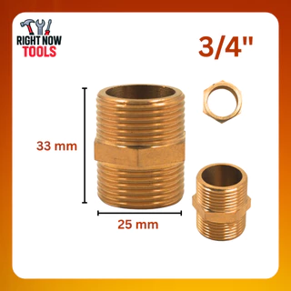 นิปเปิ้ลทองเหลือง ไม่ชุบ ไม่ลอก เกลียวมาตรฐาน 1/8” - 1” แข็งแรง ทนสนิม งานประปา/ลม
