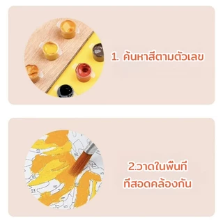 Chokdee ระบายสีตามตัวเลข 20*20 ซม มีสี+พู่กัน ภาพวาดตกแต่งอะคริลิค ภาพวาดสีน้ำมันดิจิตอล ของขวัญ DIY