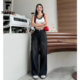 กางเกงยีนส์เอวสูง ทรงสวย ใส่แล้วขายาว 🦵 ทรงกระบอกใหญ่เกาหลี สไตล์ลิซ่า แมทง่าย ใส่ได้ทุกวัน ราคาถูกจริง