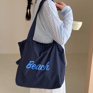 กระเป๋าสะพายข้าง Tote Bag สไตล์เกาหลี ins สำหรับผู้หญิง แฟชั่น ตัวอักษร ลำลอง อเนกประสงค์ มีหลายสีให้เลือก COD