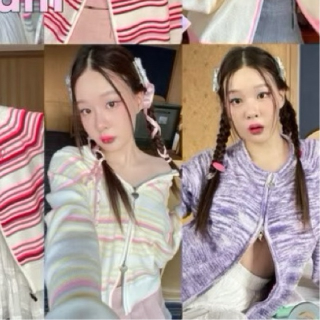 Cintage 🎀 freesize มือ 1 ป้ายห้อย Fluffy Cardigan สีสดใส โทนม่วงๆเทาๆ