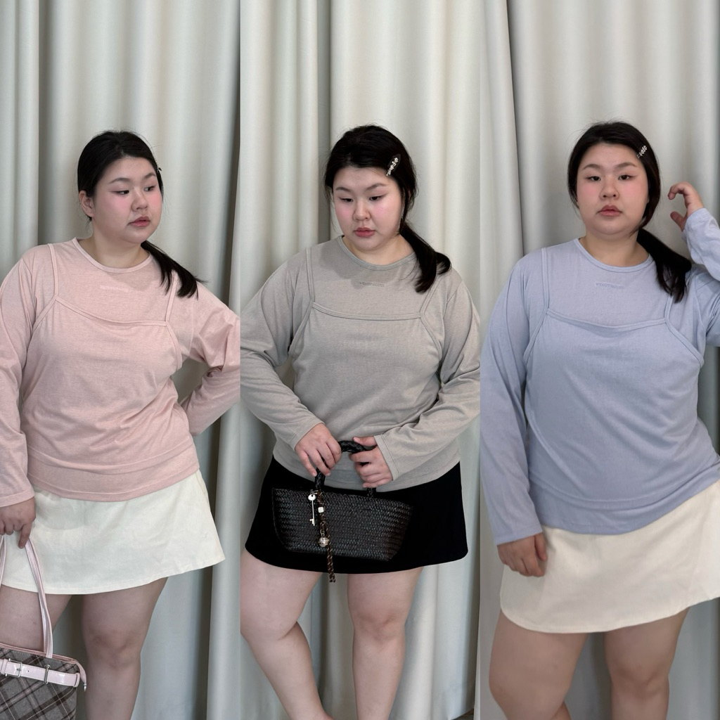 Giselle Top เสื้อแขนยาวเลเยอร์ 2 ชิ้นติดกัน wendystore19
