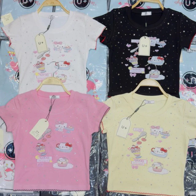 (เสื้อครอบตี้หวานแวว) อก30-38 เสื้อครอปสาวตัวเล็ก