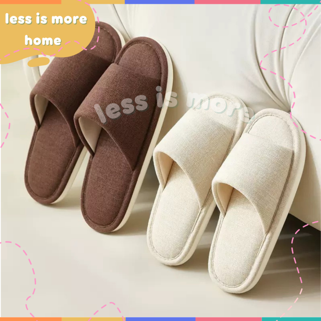 (คุณภาพดี)รองเท้าสลิปเปอร์คุณภาพดี พื้นนุ่ม หนา ผ้าคอตตอน Slipper รองเท้าใส่ในบ้านสไตล์มินิมอล