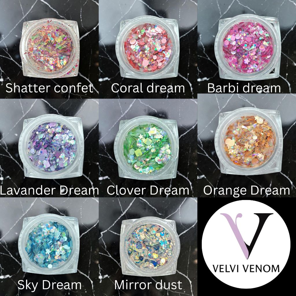 💖 กลิตเตอร์เล็บ กลิตเตอร์เรซิ่น | กลิตเตอร์วิ้งๆ สีรุ้ง | อุปกรณ์ทำเล็บ DIY งานฝีมือ 💖