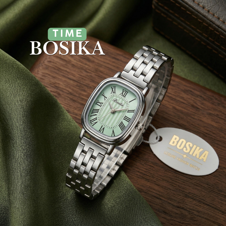 BOSIKA นาฬิกาข้อมือผู้หญิง ดีไซน์เลขโรมันดูง่าย พร้อมส่ง