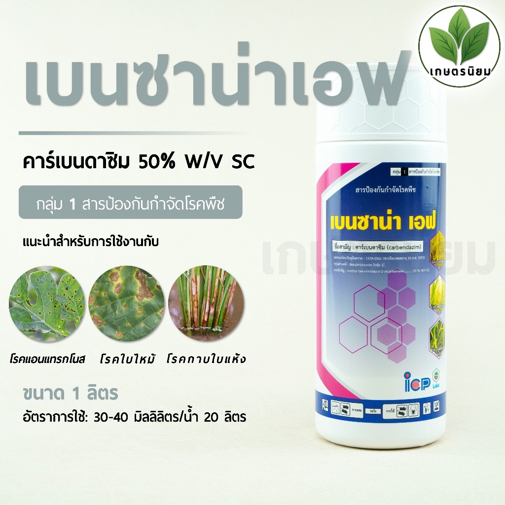 เบนซาน่าเอฟ จาก ICP ลัดดา (คาร์เบนดาซิม 50% W/V SC) 1 ลิตร