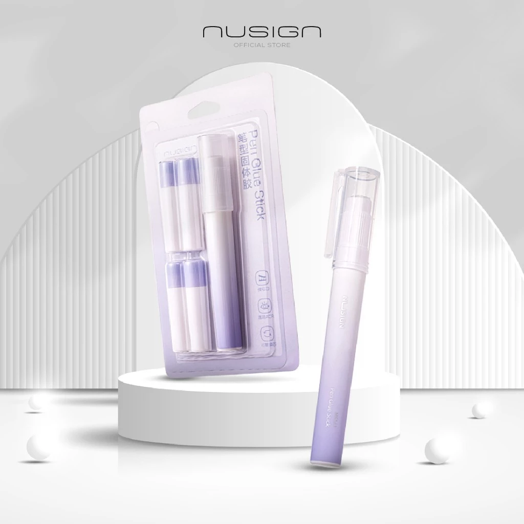 (Nusign) ชุดกาวแท่ง รุ่น NS141-DZ ขนาด2.5กรัม ไม่เหนียวเหนอะหนะ (จำหน่าย 1 ชุด/มี 2 สี)