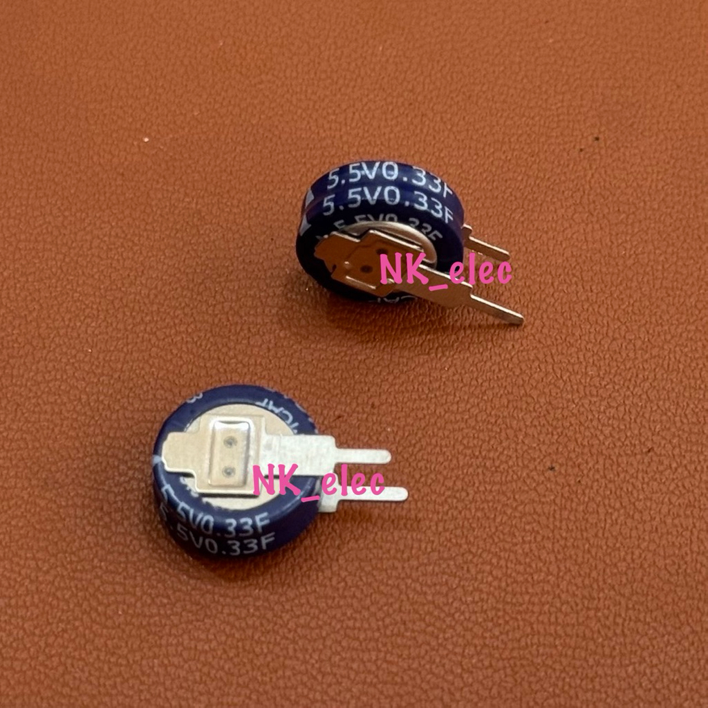 Super Capacitor 0.33F 5.5V Type : V - 11.2x5MM ขาห่าง 4.7mm ราคาต่อ 1 ตัว