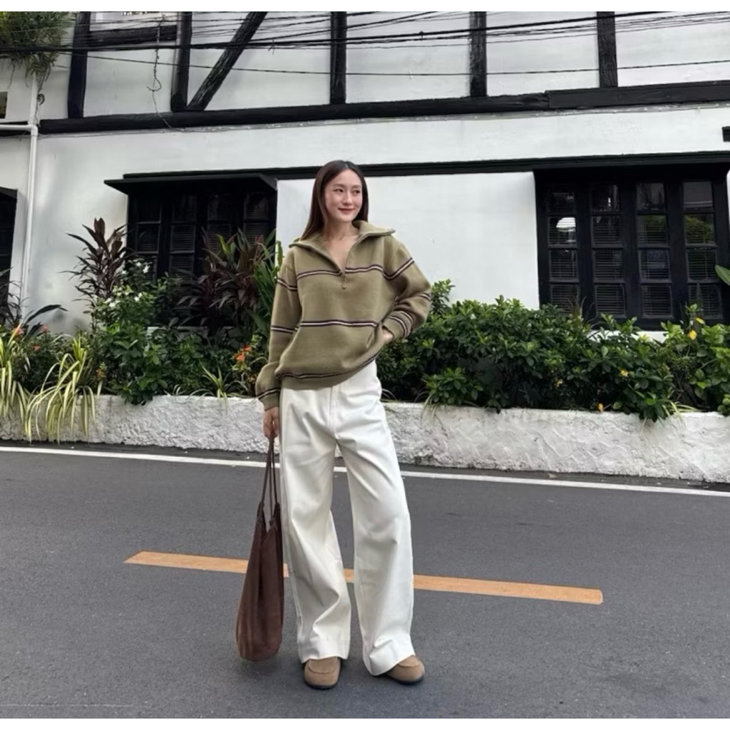 knockknock - IVORY DENIM PANTS