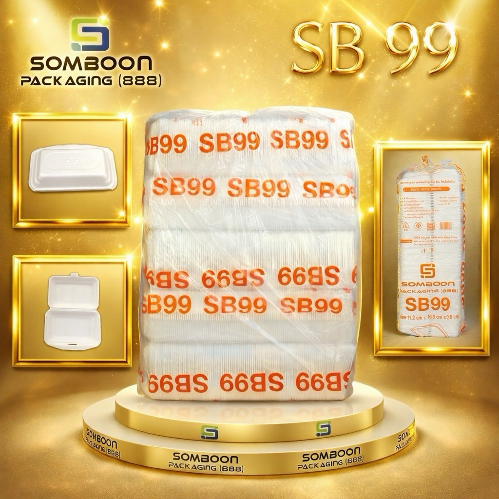 SB - โฟมกล่อง 99 ขนาด 11.2x16.8x2.8 ซม. มี 500 ใบ รบกวนกดไม่เกิน 2 ชิ้น
