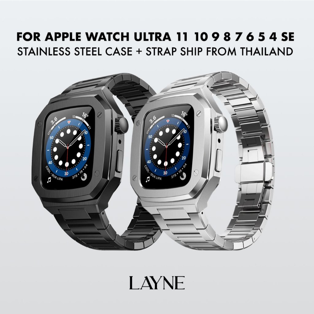 เคสนาฬิกาข้อมือ สแตนเลส หรูหรา รุ่น GC สําหรับ Apple Watch Ultra S11 10 9 8 7 SE 6 5 4 iWatch 49mm 46mm 45mm 41mm 40mm