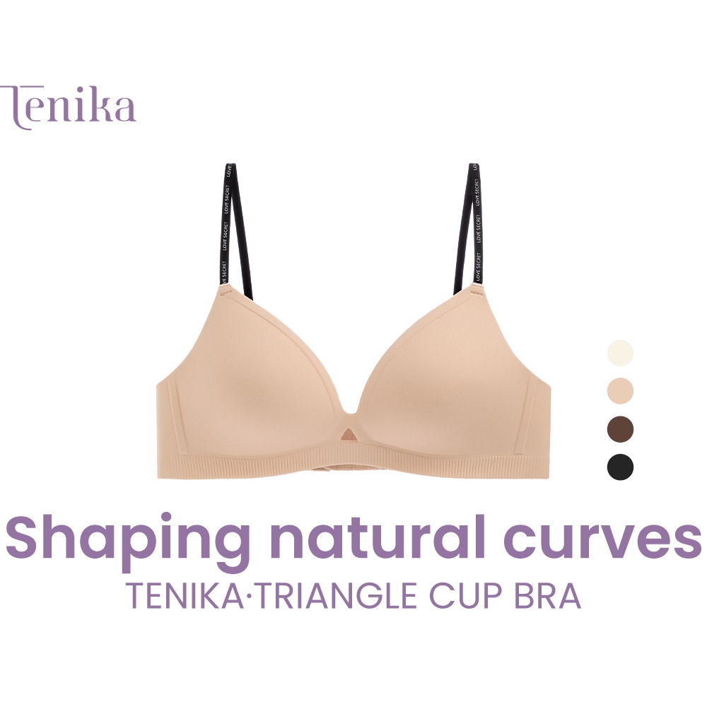 TENIKA เสื้อชั้นในผู้หญิ   เสื้อใน ระบายอากาศได้ดี ไม่มีโครงเหล็ก  3/4 Cup Bra สายสะพายไหล่บาง Bar-106