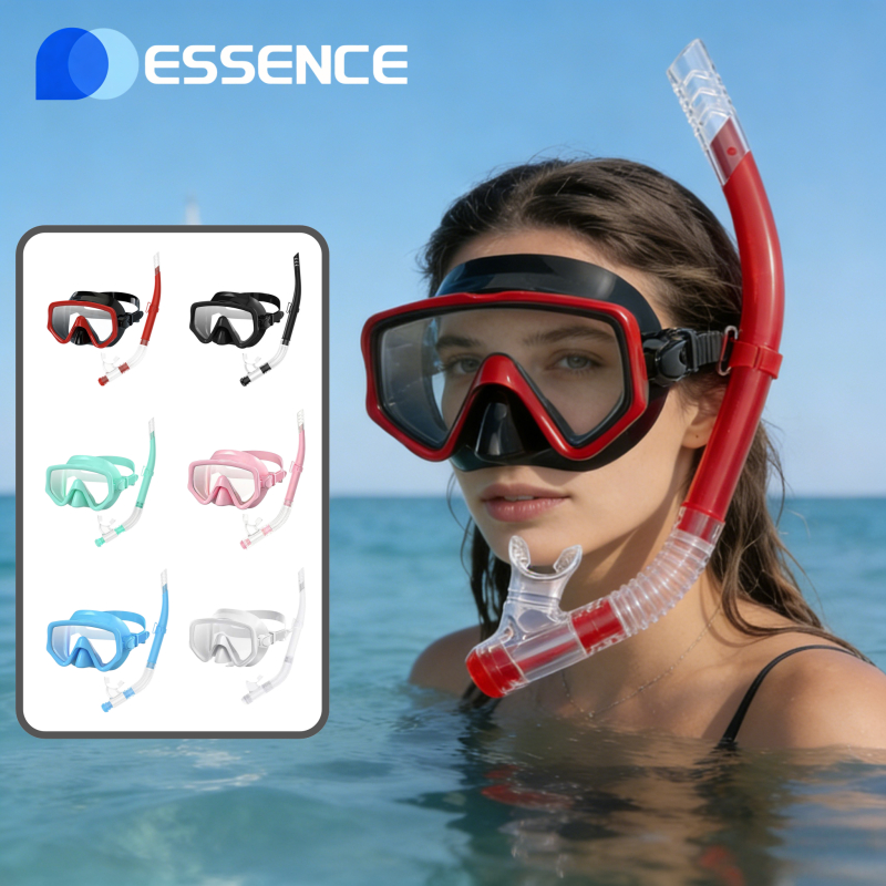 ESSENCE หน้ากากดำน้ำซิลิโคน คุณภาพสูง กันควัน ขนาดเดียวพอกับใบหน้า มีสีหลากหลายให้เลือก ใช้งานง่าย
