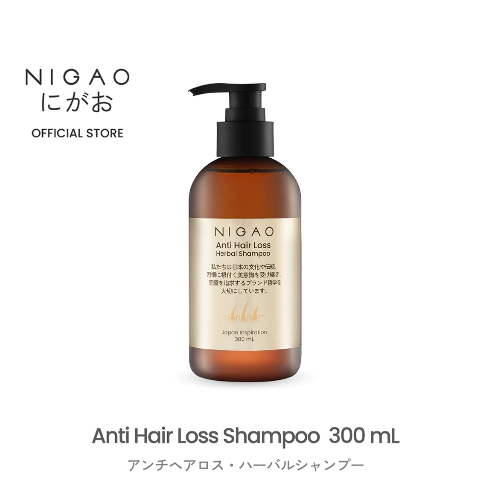[แชมพูลดผมร่วง] NIGAO Anti Hair Loss Herbal Shampoo | นิกาโอะ แอนตี้ แฮร์ ลอส เฮอร์บัล แชมพู 300 mL