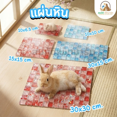 แผ่นคลายร้อนสัตว์เลี้ยง แผ่นหิน  สำหรับแฮมสเตอร์ กระต่าย ชินชิล่า ระบายความร้อน เย็นไว หลายขนาด