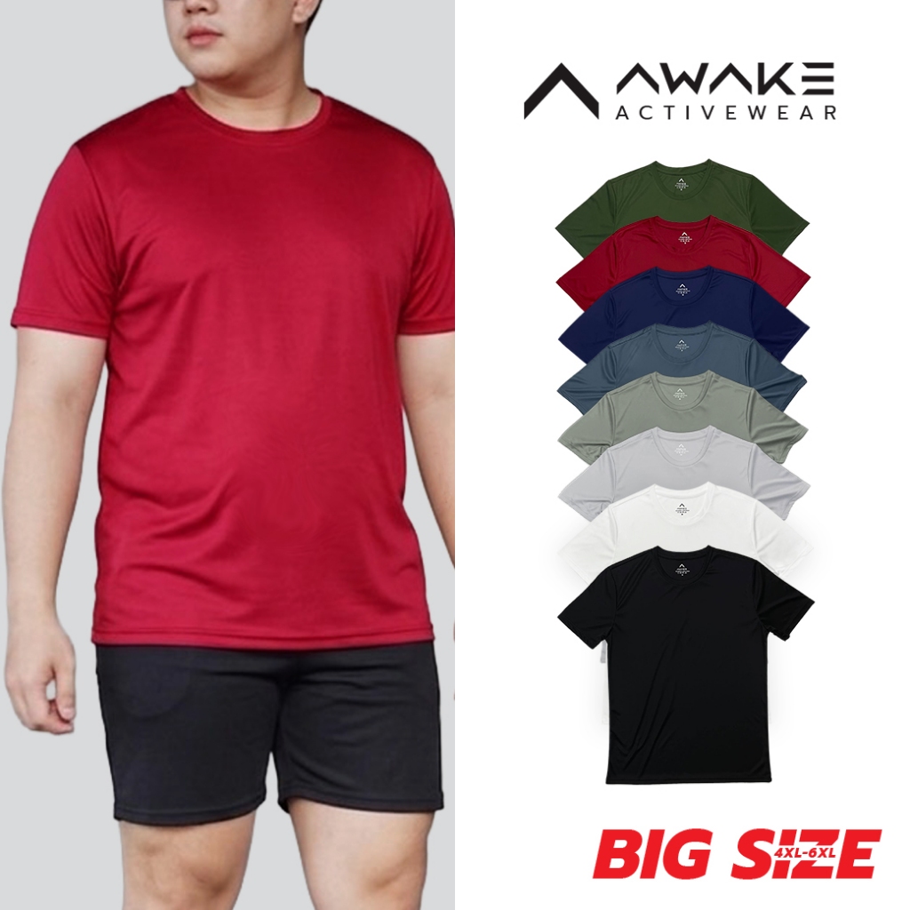 AWAKE เสื้อกีฬาไมโครสปอร์ตคอกลม Micro Sport Big Size 4-6XL