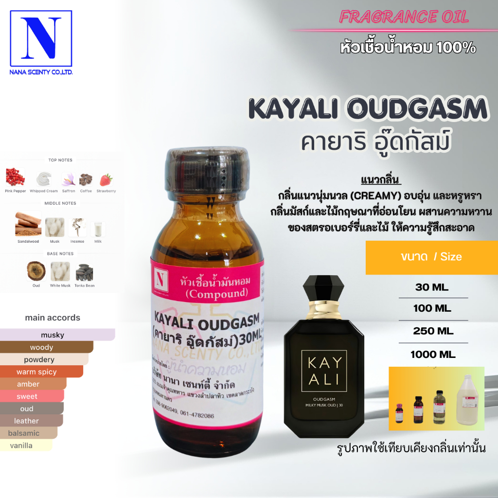 หัวเชื้อน้ำหอม 100% กลิ่นคายาริ อู๊ดกัสม์  (KAYALI OUDGASM)
