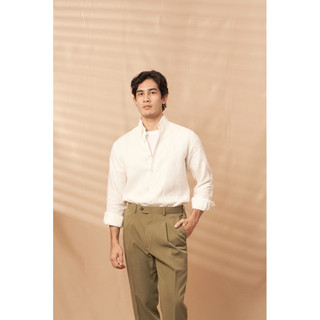 [Code20%ทัก] The European Linen Shirt เสื้อเชิ้ตลินิน สีขาว White | ผ้า Linen 100% | Button Down Collar | Regular Fit