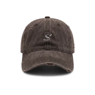 SEOULSHIRTS CAP หมวกแก๊ป ปักโลโก้ สีฟอกแบบขาด ปรับขนาดได้ ใส่ได้ชายและหญิง H4