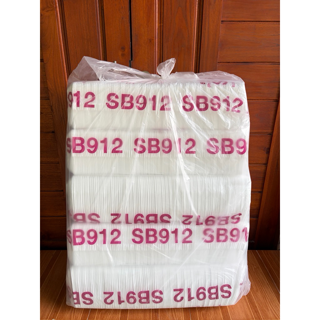 กล่องโฟมใส่ข้าวก้นจีบ SB912 (ยกลูก 5 หิ้ว) 500 ใบ