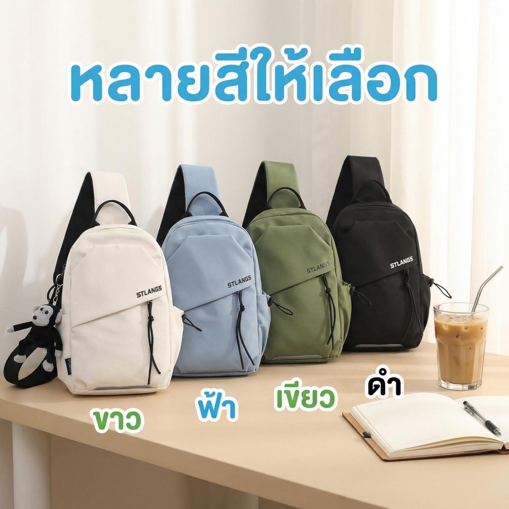 #50301 Korean-style minimalist student backpack, ins sports waist pack, crossbody bag, unisex casual shoulder bag