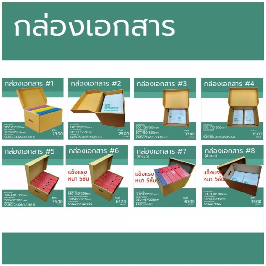 กล่องเอกสาร กระดาษลูกฟูก3ชั้น ไดคัทแบบฝาในตัว(5ใบ)