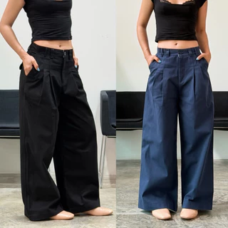 Z012 กางเกงขายาวผ้าคอตตอน V.2 ขากระบอกทรงบาเรล สำหรับ Barrel Pants ดีไซน์คลาสสิกและสวมใส่สบาย