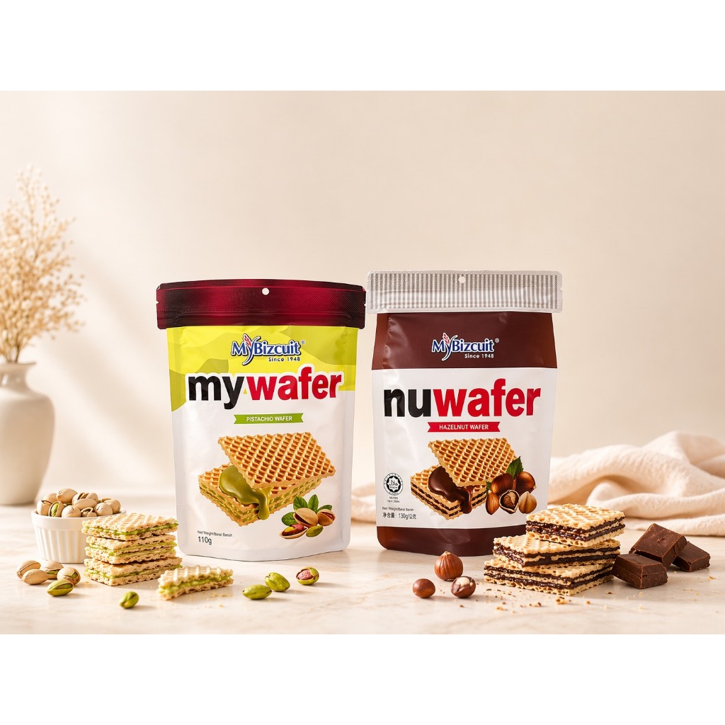 🎉nuwafer นูเวเฟอร์สอดไส้ช็อคโกแลตเฮเซลนัท MyBizcuit  ขนาด130G 🔥