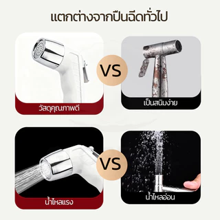 GLOPEARL ชุดหัวฉีดชำระพลาสติก ABS ทนต่อแรงกระแทกและใช้งานได้ทนทาน พร้อมสายฉีดและขาจับ เหมาะสำหรับทำความสะอาดในห้องน้ำ