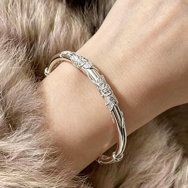 สร้อยเงิน Interlocking สร้อยเพชร สร้อยแฟชั่น สร้อยข้อมือเงินS925 สร้อยข้อมือเกาหลี สร้อยข้อมือเงิน