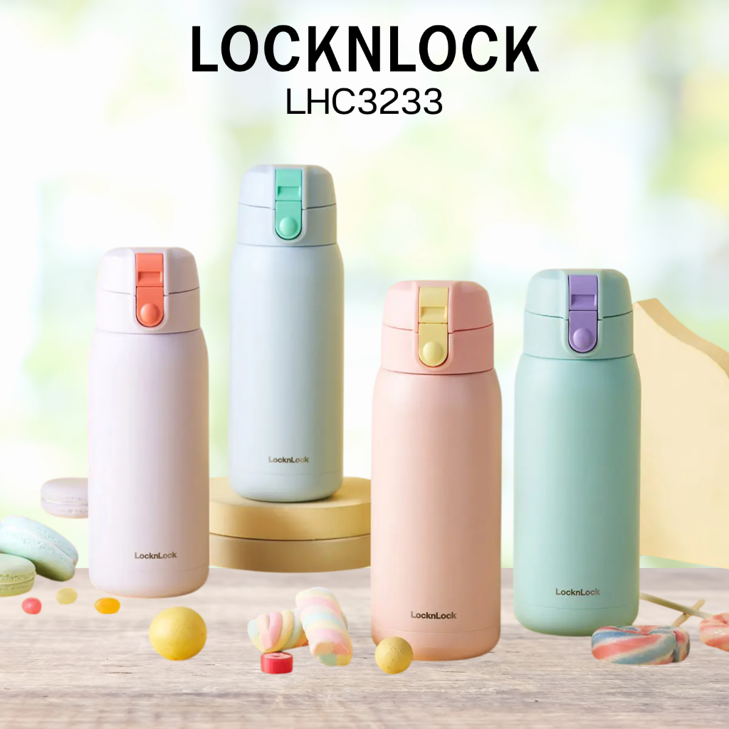 Cotton Candy One - Touch Tumbler กระติกน้ำเก็บอุณหภูมิ LocknLock ความจุ 370 มล. รุ่น LHC3233