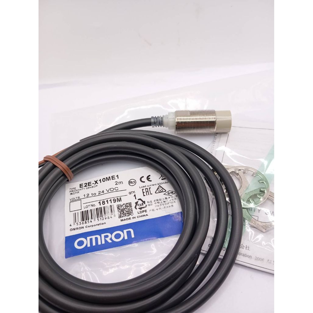 E2E-X10ME1 พร็อกซิมิตี้เซนเซอร์ (Proximity Sensor) 12 ถึง 24 VDCระยะการตรวจจับ: 10 มม.รูปแบบเอาต์พุต: NPN NO