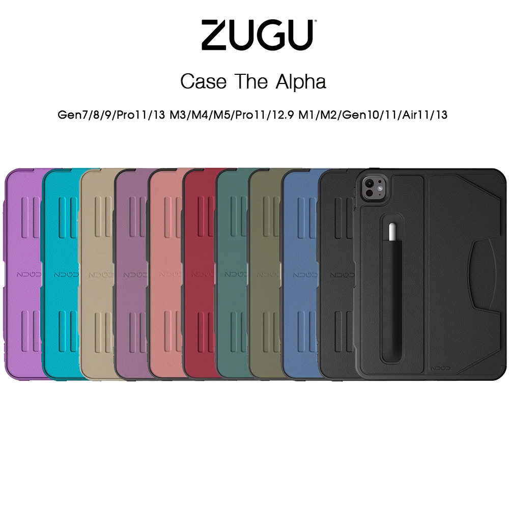 Zugu Case The Alpha เคสหนังกันกระแทกเกรดพรีเมี่ยม เคสสำหรับ iPadGen7/8/9/Pro11/Pro12.9/Air4/5/Gen10/11/Air6/7 11/13M2/M3