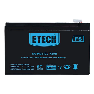 แบตเตอรี่สำรองไฟ ETECH 12V 7.2Ah สำหรับเครื่องสำรองไฟทุกยี่ห้อ