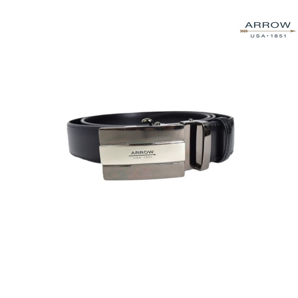 ARROW เข็มขัดผู้ชาย หัวออโต้ล็อค Auto Belt  (หนังวัวแท้จากอิตาลี) สีดำ รุ่น MYCB577