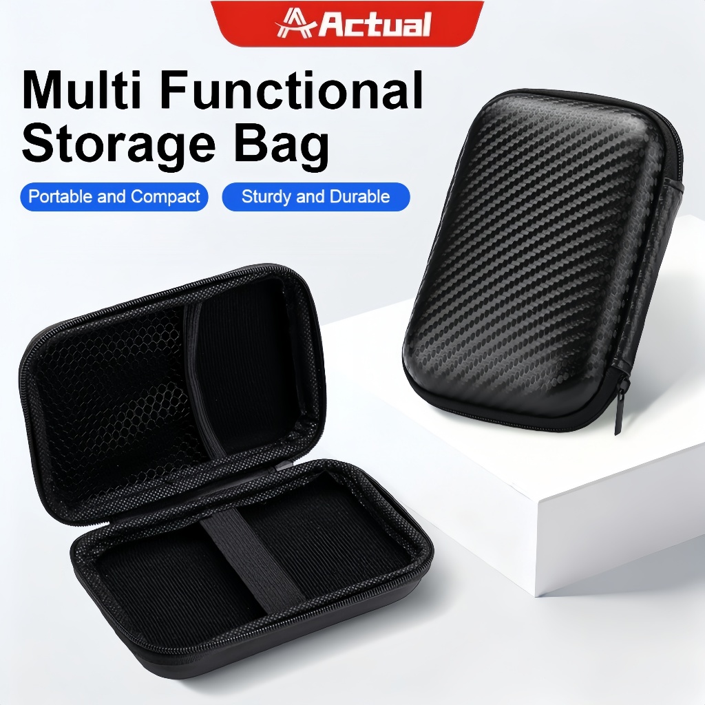 Actual กระเป๋าเคส HDD 2.5 นิ้ว แบบพกพา สําหรับฮาร์ดไดรฟ์ พาวเวอร์แบงค์ สายเคเบิล USB