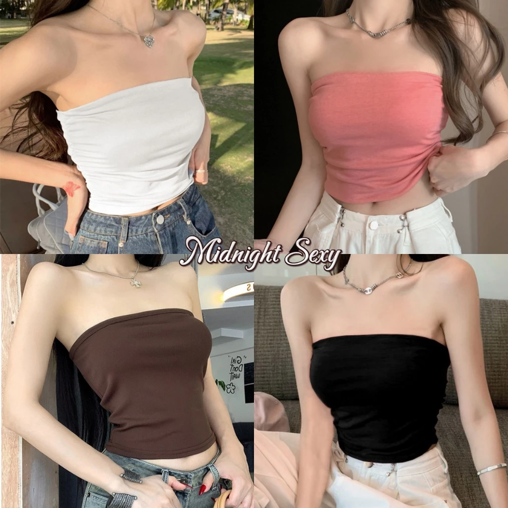 เสื้อเกาะอกผู้หญิง เสื้อแฟชั่น ผ้าเนื้อนุ่ม เข้ารูป ใส่สบาย ไม่ร้อน ใส่ไปทะเล หลากสี พร้อมส่ง