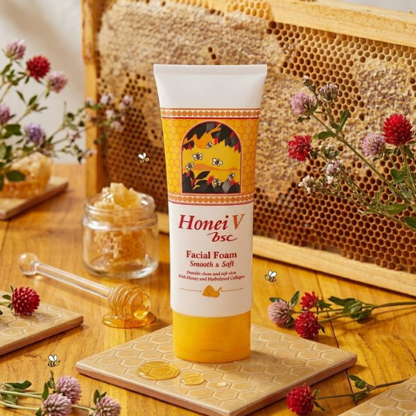 โฟมล้างหน้า BSC สูตรน้ำผึ้ง Honei V Facial Foam Smooth & Soft 100g.