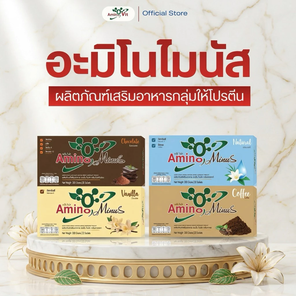 ⚡️ส่งไว ขายดี⚡️ ผลิตภัณฑ์เสริมอาหาร Amino Minus อะมิโน ไมนัส 1กล่อง 20ซอง โปรตีนพืช กรดอะมิโนโปรตีน โปรตีนเพื่อสุขภาพ