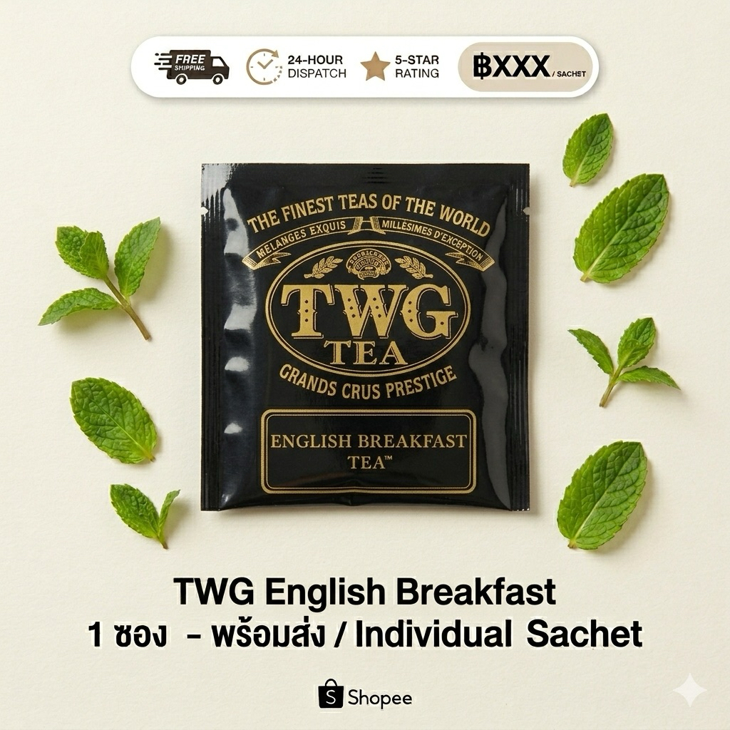 ชา TWG (แบบซอง) กลิ่น อิงลิช เบรคฟราช (English Breakfast) ขนาด 2.5 g.