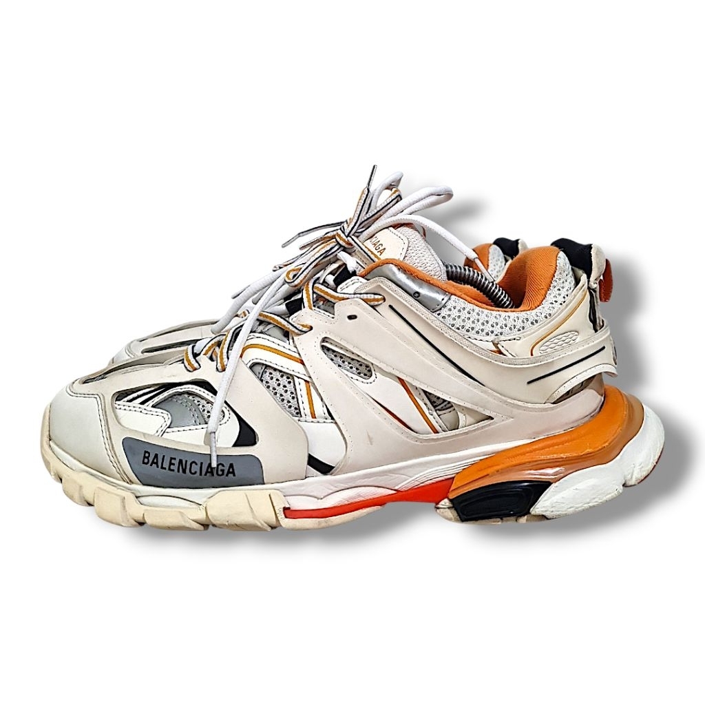 รองเท้ามือสอง Balenciaga Track Sneakers สีขาวและส้ม (White Orange), EUR44, เท้ายาว 28-29cm