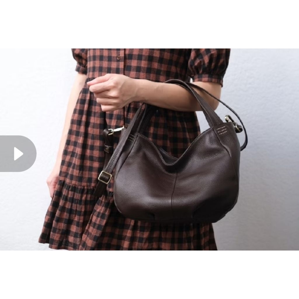 ส่งต่อกระเป๋า Hatsukoi รุ่น cotton สีน้ำตาลเข้ม black brownie (สีใหม่)